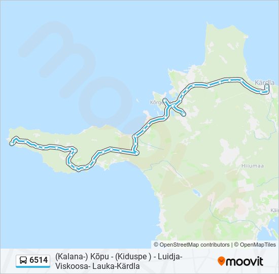 6514 bus Line Map