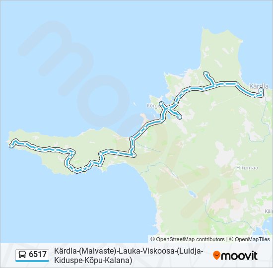 Автобус 6517: карта маршрута
