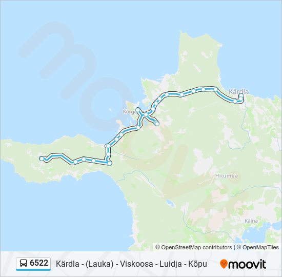 Автобус 6522: карта маршрута