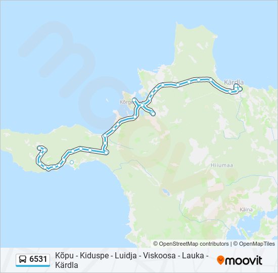 Автобус 6531: карта маршрута