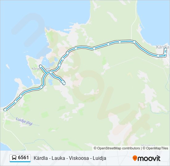 Автобус 6561: карта маршрута