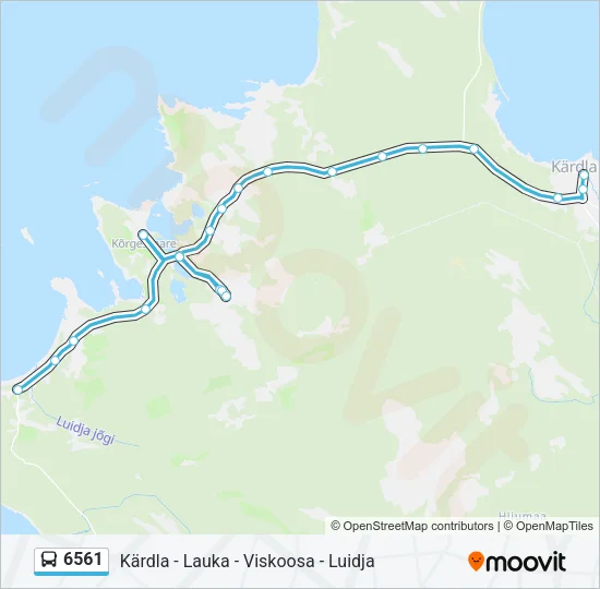 Автобус 6561: карта маршрута