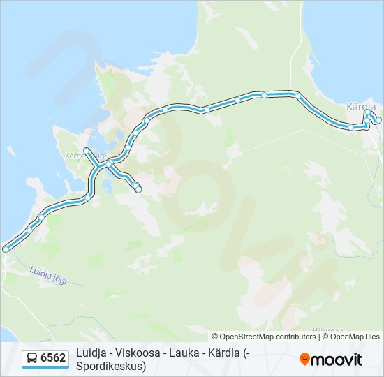 Автобус 6562: карта маршрута