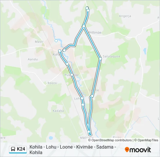 Автобус K24: карта маршрута