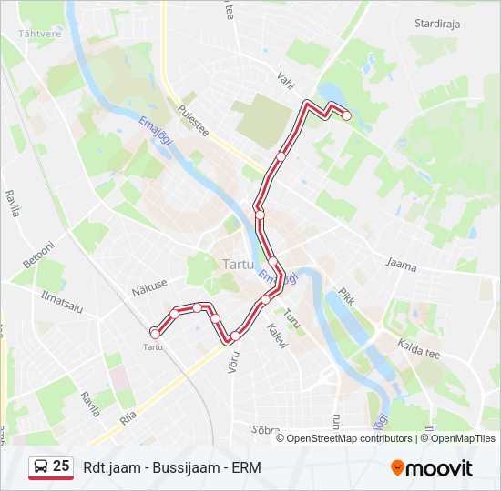 25 Bus Route Map 25 Route: Schedules, Stops & Maps - Raudteejaam (Updated)