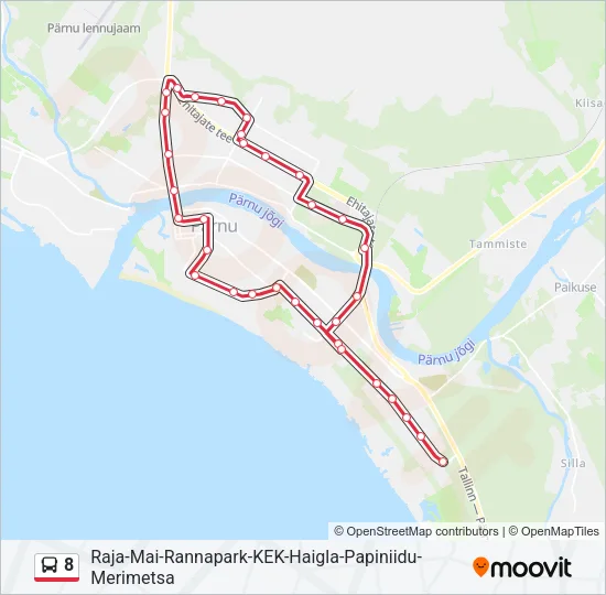 8 Bus Line Map
