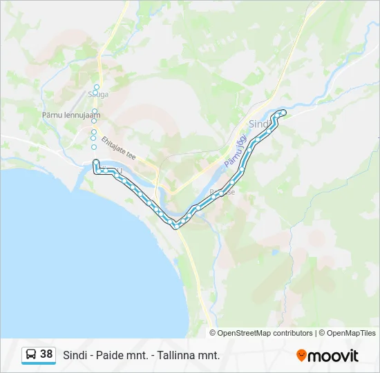 Автобус 38: карта маршрута