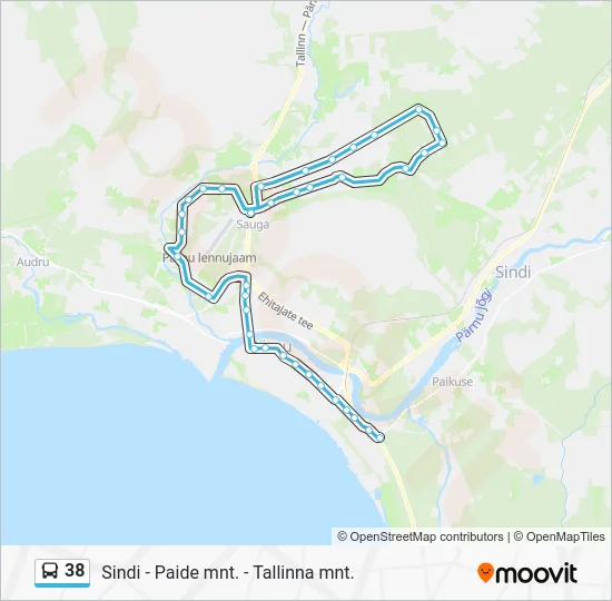 Автобус 38: карта маршрута