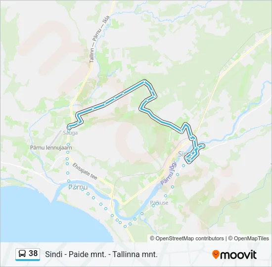 38 Bus Line Map