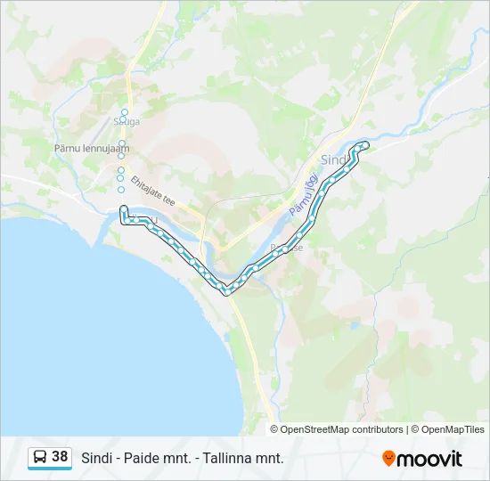 38 Bus Line Map