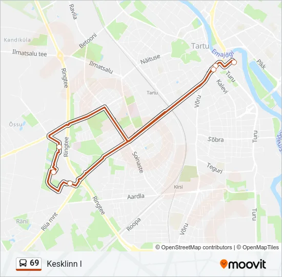 69 Bus Line Map
