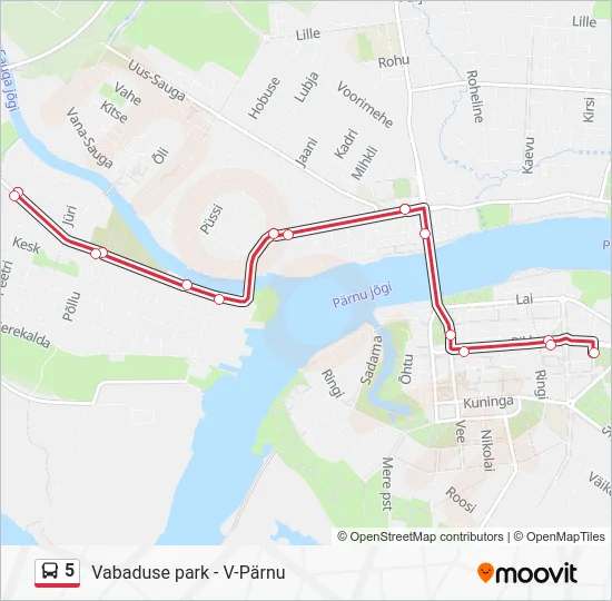 Автобус 5: карта маршрута