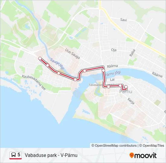 5 Bus Line Map