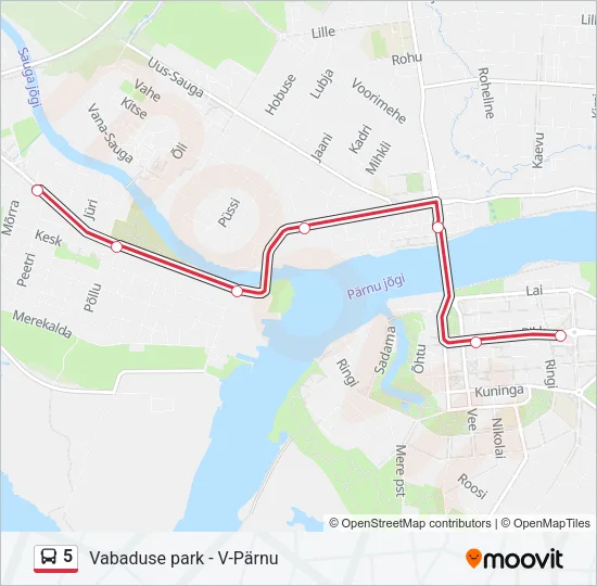 5 Bus Line Map