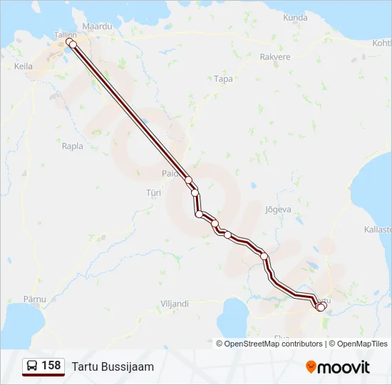 158 Bus Line Map