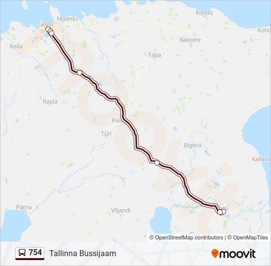 754 bus Line Map