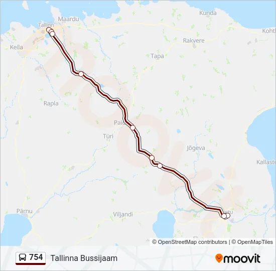 754 Bus Line Map