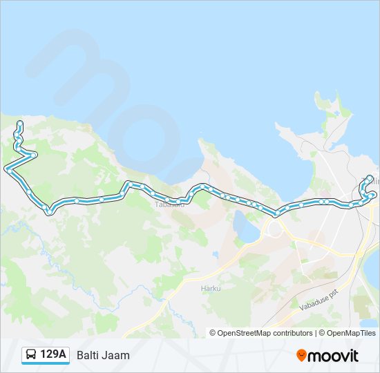 Автобус 129A: карта маршрута