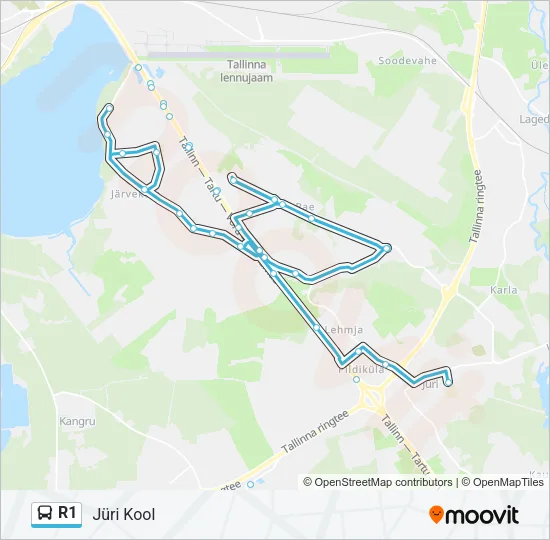 R1 Bus Line Map