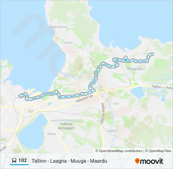 102 Bus Line Map