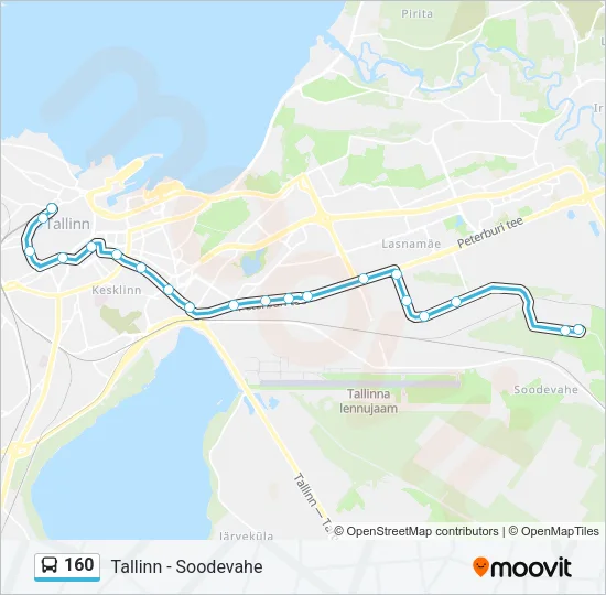 160 Bus Line Map
