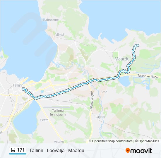 171 bus Line Map