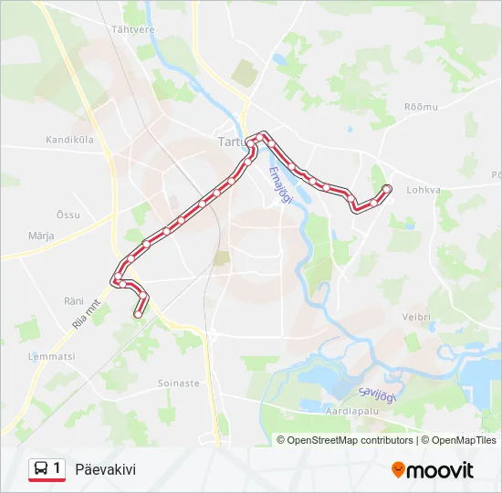1 Bus Line Map