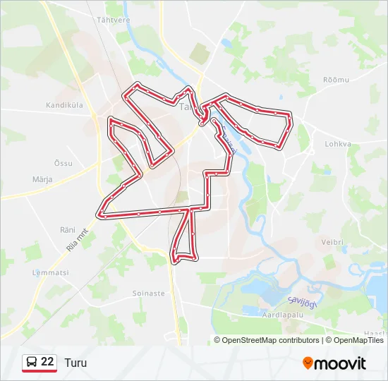 22 Bus Line Map