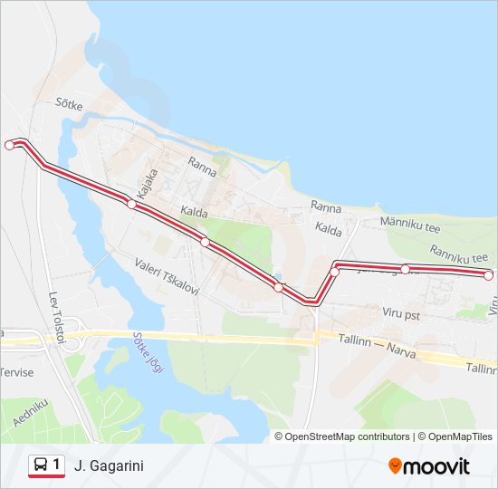 1 bus Line Map