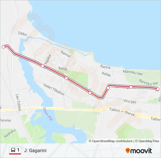 1 Bus Line Map