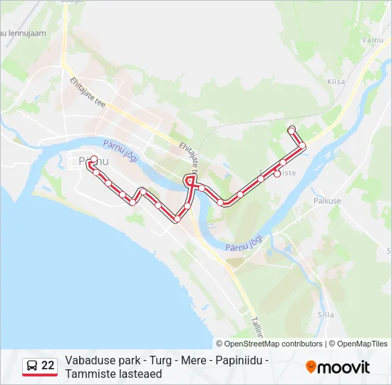 22 Bus Line Map