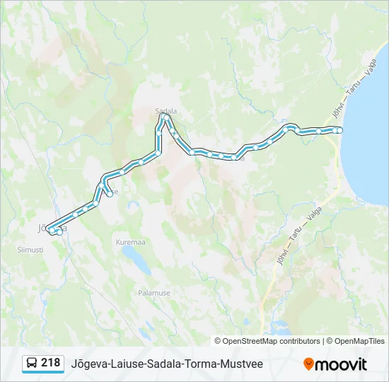 218 Bus Line Map