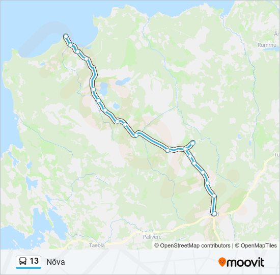 13 bus Line Map