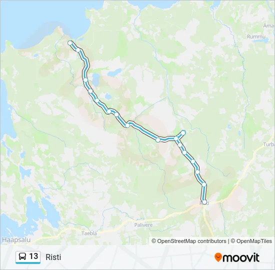 13 Bus Line Map