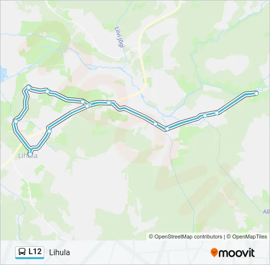 Автобус L12: карта маршрута
