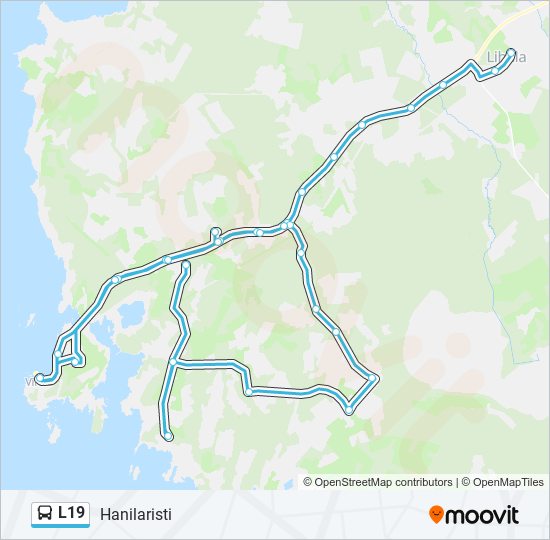 Автобус L19: карта маршрута