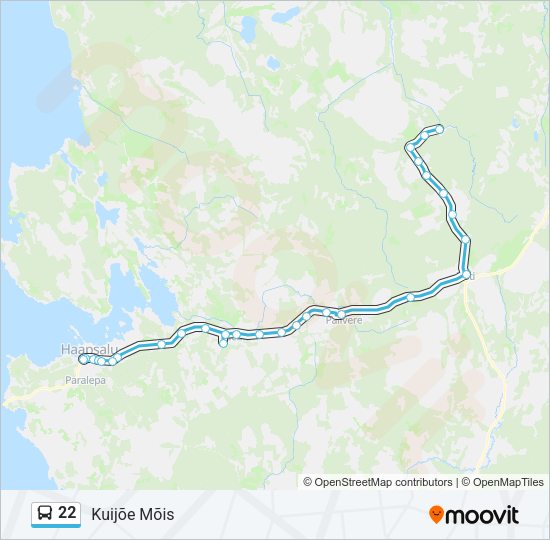 Автобус 22: карта маршрута