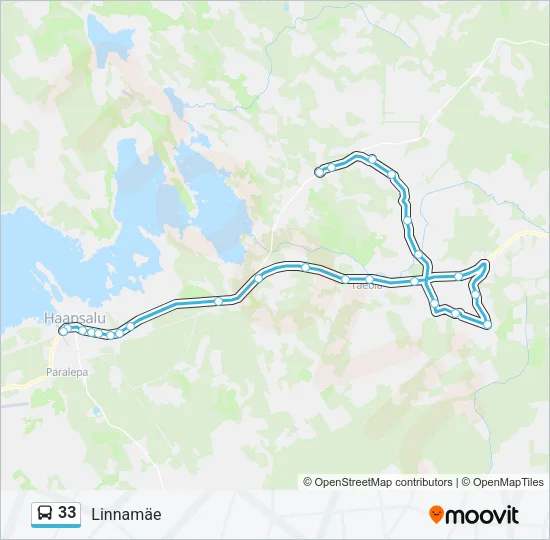 Автобус 33: карта маршрута