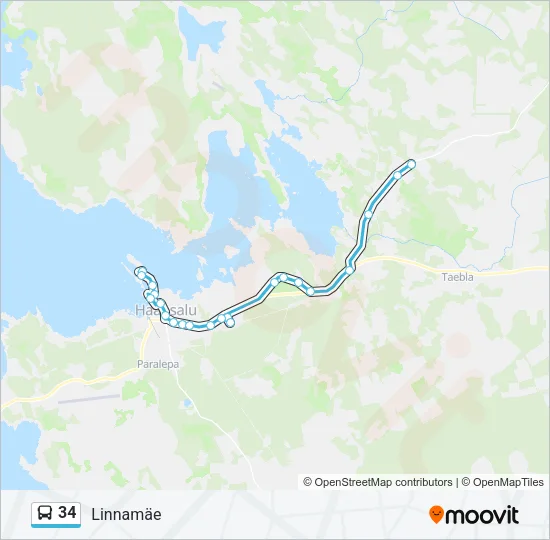 Автобус 34: карта маршрута