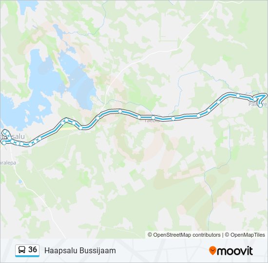Автобус 36: карта маршрута