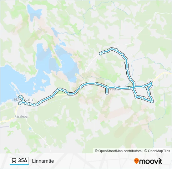 Автобус 35A: карта маршрута