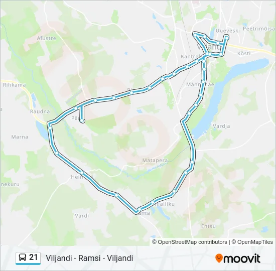 21 Bus Line Map