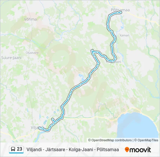 Автобус 23: карта маршрута