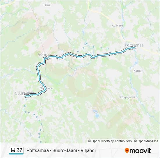 Автобус 37: карта маршрута