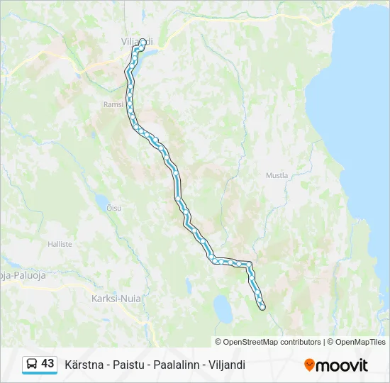 Автобус 43: карта маршрута