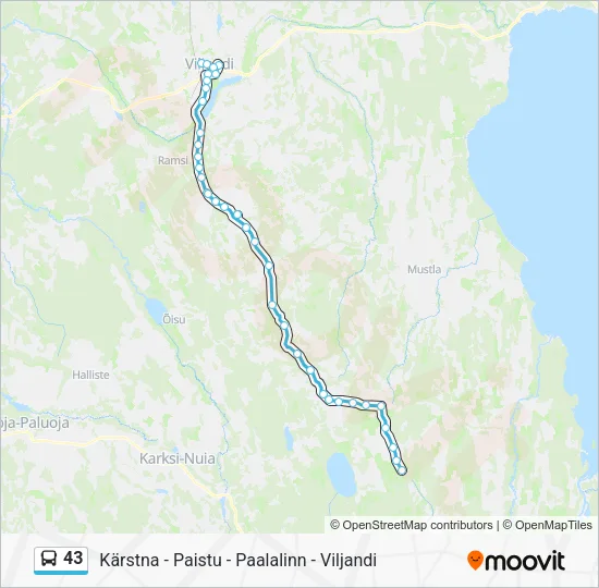 Автобус 43: карта маршрута