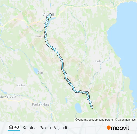 43 Bus Line Map
