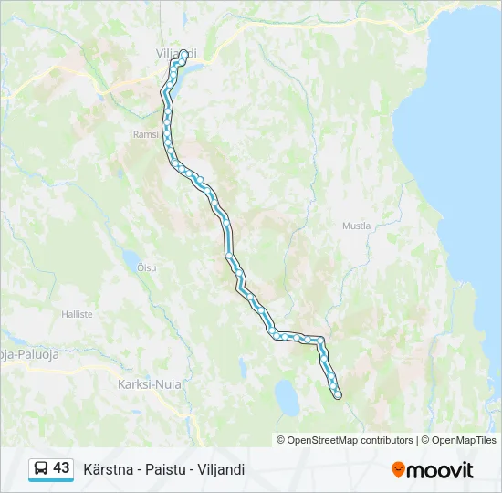 43 Bus Line Map