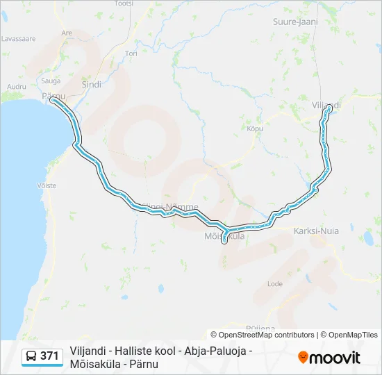 Автобус 371: карта маршрута