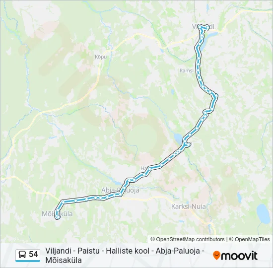 54 Bus Line Map